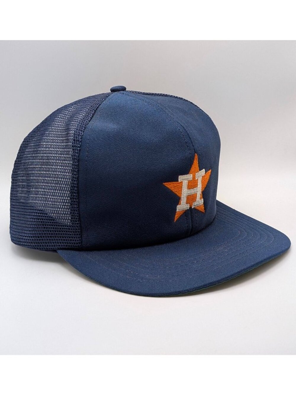 Houston Astros Hat Cap Snapback Blue Orange Star Trucker Mesh MLB 90s Baseball